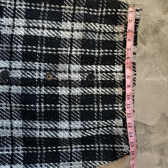 NWT Cato Black and White Checkered Mini Skirt 12 - Picture 8 of 9